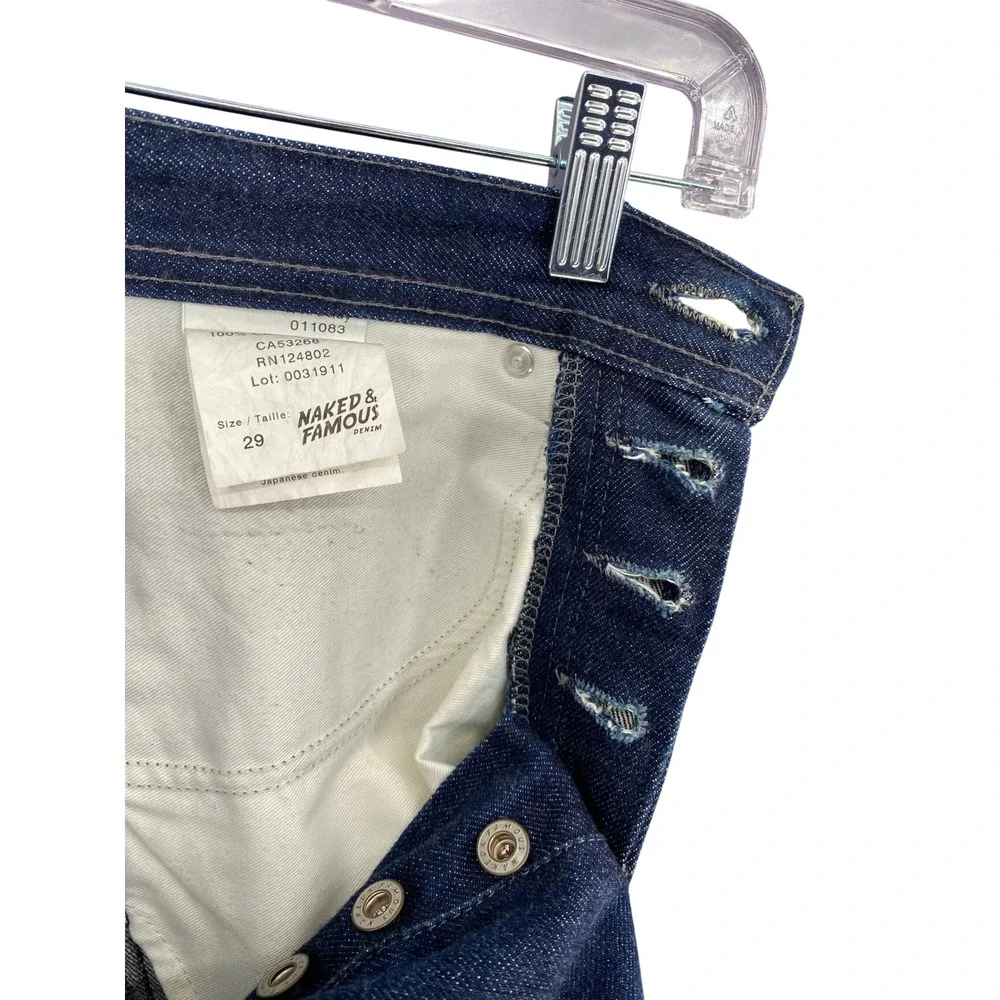 Naked & Famous Weird Guy Indigo Selvedge Blue Jeans Mens Size 29 Japanese Denim